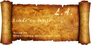 Lukács Adolf névjegykártya